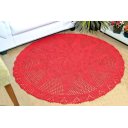 Ver imagem 1 de Tapetão de Sala Redondo em Crochê - Vermelho Arte & Tear