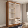 Guarda-roupa Solteiro São Francisco 4 Portas 2 Gavetas Off White/nogueira - Panorama Móveis - 5