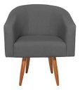 Ver imagem 1 de Poltrona Decorativa Recepção Luiza Jj Pés Palito Linho:cinza-escuro