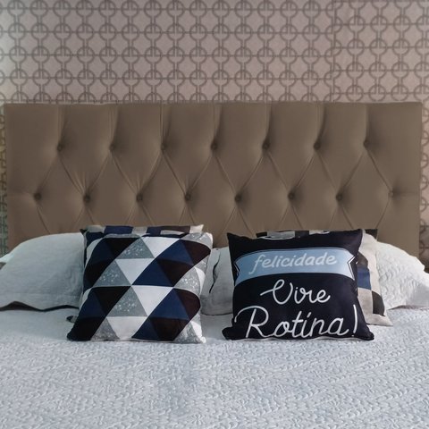 CABECEIRA ESTOFADA CAPITONE LUNA SUEDE LISO MASCAVO SOLTEIRO 90 X 60 RBL