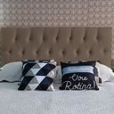 Ver imagem 1 de CABECEIRA ESTOFADA CAPITONE LUNA SUEDE LISO MASCAVO SOLTEIRO 90 X 60 RBL