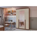 Ver imagem 2 de Guarda Roupa Solteiro 4 Portas e 2 Gavetas C- Espelho Alonzo New Rovere-amêndoa - Lopas
