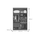 Ver imagem 4 de Guarda Roupa Solteiro 4 Portas e 2 Gavetas C- Espelho Alonzo New Rovere-amêndoa - Lopas