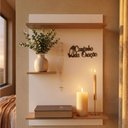 Ver imagem 3 de Oratório de Parede 3 Nichos Cantinho da Oração Decoração Religiosa 90x60 - Br/Am