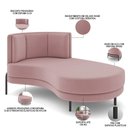 Ver imagem 3 de Sofá Chaise Longue Living Lucca Direito D02 Veludo Rosê C-305