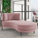 Ver imagem 7 de Sofá Chaise Longue Living Lucca Direito D02 Veludo Rosê C-305