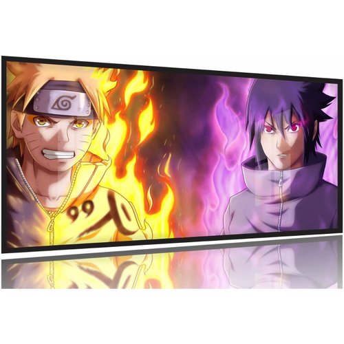 Quadro Decorativo Sasuke e Naruto c/ Moldura e Vidro