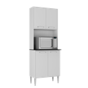 Ver imagem 1 de Paneleiro 63cm 4 Portas para Micro-ondas Siena Multimóveis Mp2182 Branco