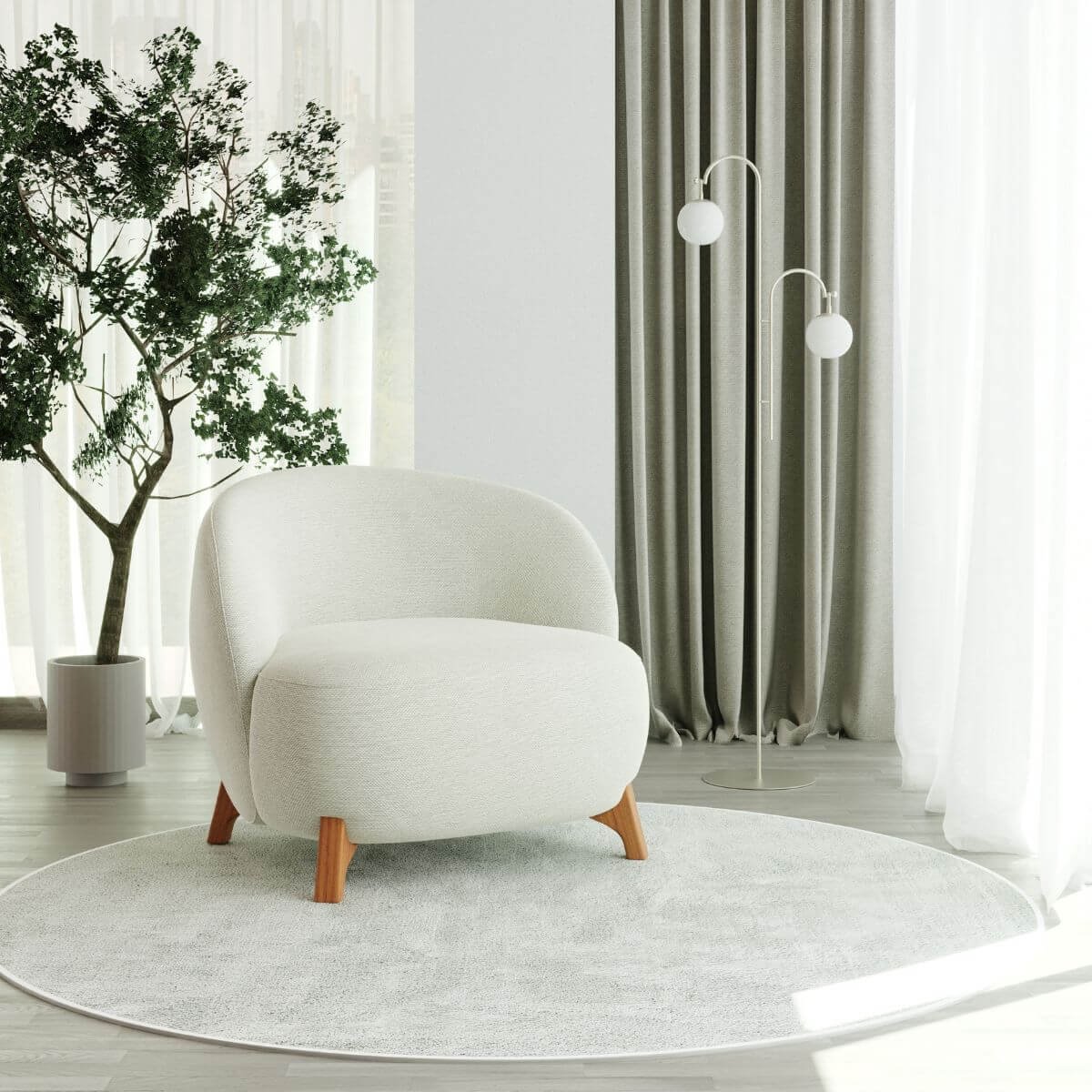 Poltrona Beirute em Linho Safira Off White - Home Mobily - 2