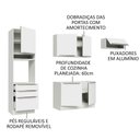 Ver imagem 5 de Armário de Cozinha Completa 260cm Branco Branco Veludo Lux Madesa 03
