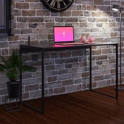 Escrivaninha De Aço Slim Estudos Vintage Industrial Preto ClickForte Mesa Para Escritório Estilo Ind - 2