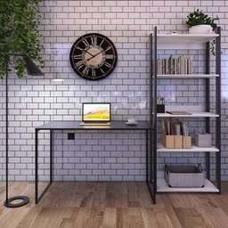 Escrivaninha De Aço Slim Estudos Vintage Industrial Preto ClickForte Mesa Para Escritório Estilo Ind - 5