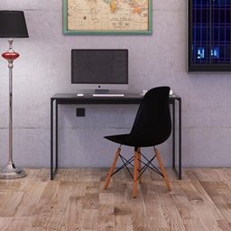 Escrivaninha De Aço Slim Estudos Vintage Industrial Preto ClickForte Mesa Para Escritório Estilo Ind - 4