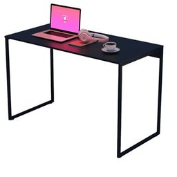Escrivaninha De Aço Slim Estudos Vintage Industrial Preto ClickForte Mesa Para Escritório Estilo Ind - 1