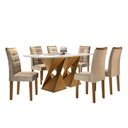 Ver imagem 1 de Conjunto Mesa Genova Tampo Slim Vidro Plus 6 Cadeiras Napoles Cel Moveis Ype/suede Pena