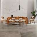 Ver imagem 1 de Sala de Jantar Mesa Nala 220cm Tampo Laminado Canto Moeda com 8 Cadeiras Solaris Soft