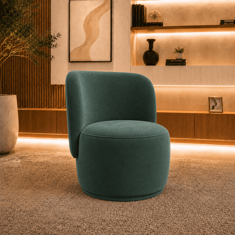 Poltrona Decorativa Bia Orgânica Veludo Recepção Sala Estar Quarto