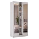 Ver imagem 2 de Guarda-Roupa Modulado 2 Portas com Espelhos 5 Nichos Branco Neo Madesa 02