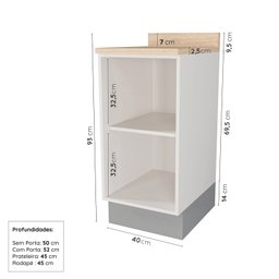 Cozinha Modulada 6 Peças com Tampo 3 Aéreos 6 Portas e 3 Balcões Arizona CabeCasa MadeiraMadeira - 14