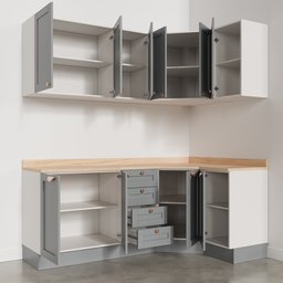 Cozinha Modulada 6 Peças com Tampo 3 Aéreos 6 Portas e 3 Balcões Arizona CabeCasa MadeiraMadeira - 10