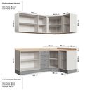 Ver imagem 4 de Cozinha Modulada 6 Peças com Tampo 3 Aéreos 6 Portas 3 Balcões Arizona CabeCasa MadeiraOriginals Madeiramadeira Cinza/Branco