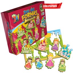 Brinquedo Jogo Das Formas Castelo Das Princesas em Mdf +3 Anos Paper Toy - 2