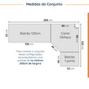 Ver imagem 3 de Cozinha Modulada 6 Peças com Tampo 3 Aéreos 6 Portas e 3 Balcões Arizona CabeCasa MadeiraOriginals