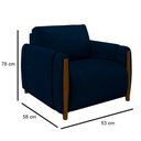 Ver imagem 3 de Conjunto Sofá 3 Lugares 223cm e Poltrona 98cm Amaranto M22 Veludo Azul Marinho - Mpozenato