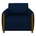 Ver imagem 5 de Conjunto Sofá 3 Lugares 223cm e Poltrona 98cm Amaranto M22 Veludo Azul Marinho - Mpozenato