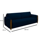 Ver imagem 4 de Conjunto Sofá 3 Lugares 223cm e Poltrona 98cm Amaranto M22 Veludo Azul Marinho - Mpozenato
