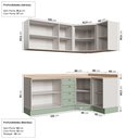 Ver imagem 4 de Cozinha Planejada 6 Peças com Tampo 3 Aéreos 6 Portas 3 Balcões Arizona CabeCasa MadeiraOriginals Verde/Branco/Menta