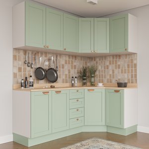 Cozinha Modulada 6 Peças com Tampo 3 Aéreos 6 Portas e 3 Balcões Arizona CabeCasa MadeiraOriginals