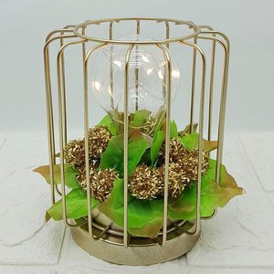 Luminária Lanterna Led Arranjo de Mesa Enfeite Natalino 15cm