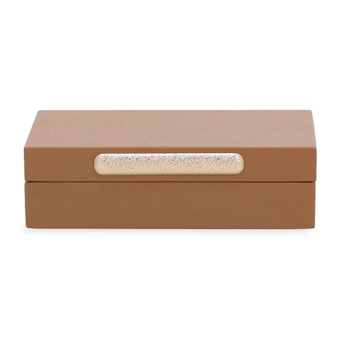 Caixa Decorativa em Mdf com Revestimento em Pu Marrom 25cm 19345 Mart