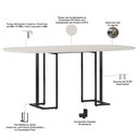 Ver imagem 3 de Mesa Retangular Alina 180cm Off White Preto com 6 Cadeiras Barcelona N01 Couríssimo Preto Linho