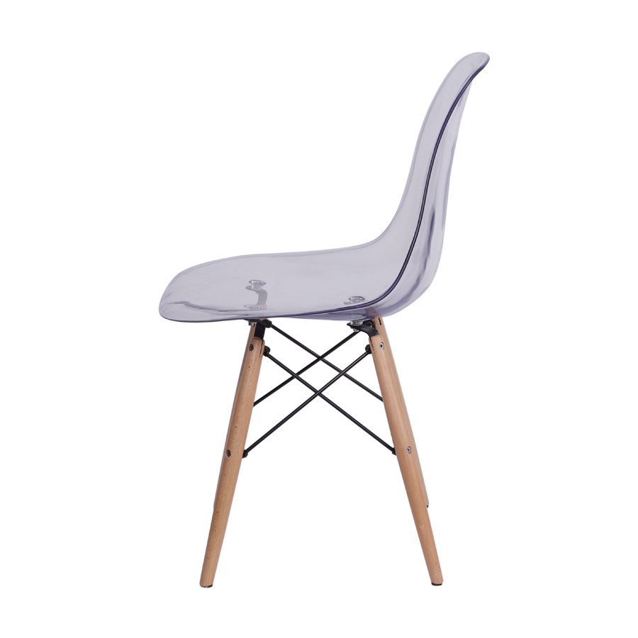 Cadeira Charles Eames Eiffel Wood - Policarbonato Transparente - 2
