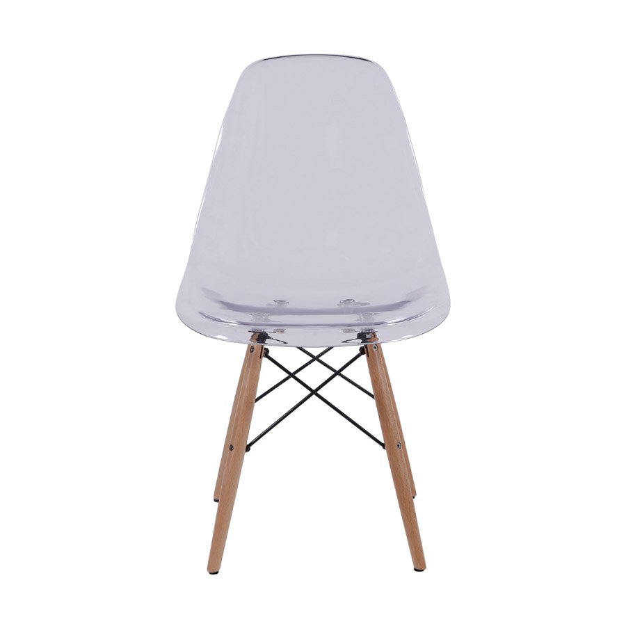 Cadeira Charles Eames Eiffel Wood - Policarbonato Transparente - 3