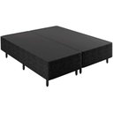 Ver imagem 1 de Conjunto: Box Suede Preto + Colchão Herval Black Espuma Ortopedica D60 Queen 158x198x65