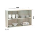 Ver imagem 3 de Armário Basculante Duplo 120cm 2 Portas Legno Crema C/Branco