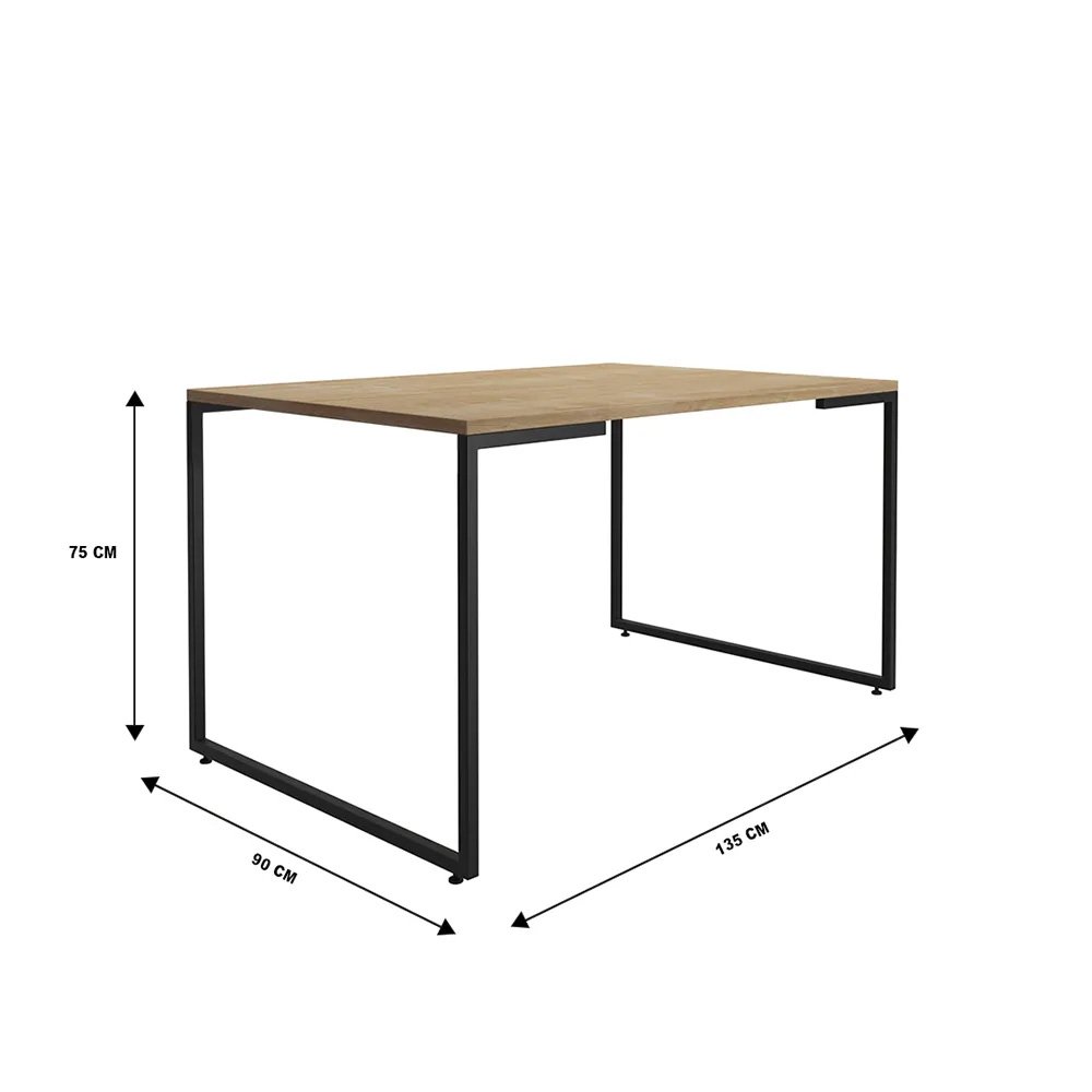 Mesa de Jantar Industrial 4 Lugares 135x90 Porto - Fit Mobel - Nature - 5