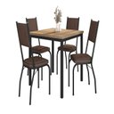Ver imagem 2 de Conjunto Sala de Jantar Mesa Quadrada 90cm Tampo BP com 4 Cadeiras Adriana Preto/Imbuia/Demolição