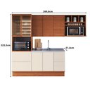 Ver imagem 3 de Cozinha Modulada 270cm C/ Aéreos Balcões e Nichos 100% Mdf Cor:off White/ Canela Frisado