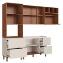 Ver imagem 5 de Cozinha Modulada 270cm C/ Aéreos Balcões e Nichos 100% Mdf Cor:off White/ Canela Frisado