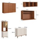 Ver imagem 4 de Cozinha Modulada 270cm C/ Aéreos Balcões e Nichos 100% Mdf Cor:off White/ Canela Frisado