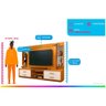 Estante Home Leni 2,40m para Tvs de até 75" Off White/cedro - 4
