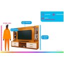 Ver imagem 4 de Estante Home Leni 2,40m para Tvs de até 75" Off White/cedro