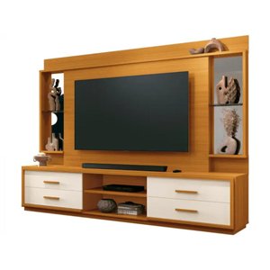 Estante Home Leni 2,40m para Tvs de até 75" Off White/cedro