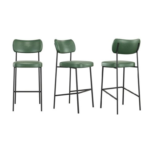 Kit 03 Banquetas Media Melissa Bar Cozinha Verde Musgo