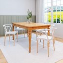 Ver imagem 1 de Conjunto Sala de Jantar Mesa Madeira Maciça com 6 Cadeiras Wishbone Amarílis Espresso Móveis