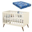 Ver imagem 1 de Berço Americano Retro Gold Off White Eco Wood com Colchão Ortobom - Matic